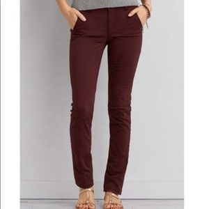 Burgundy skinny pants